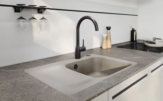 Systemceram KeraDomo JUNA 75 Basic Keramiksp�le / Einbausp�le in Standardfarben f�r die K�che