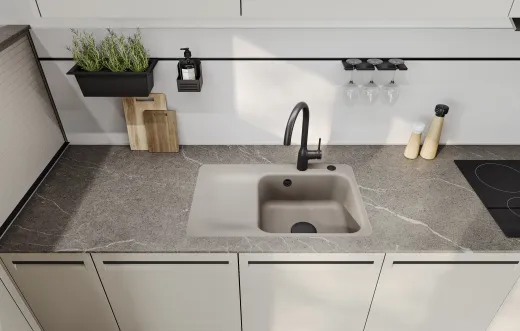 Systemceram KeraDomo JUNA 75 Premium Keramiksp�le / Einbausp�le in Sonderfarben f�r die K�che