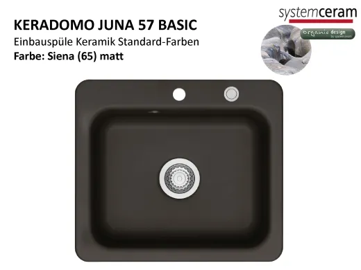 Systemceram KeraDomo JUNA 57 Basic Keramiksp�le / Einbausp�le in Standardfarben f�r die K�che