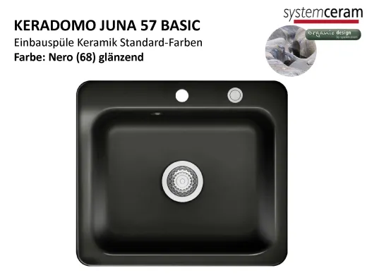 Systemceram KeraDomo JUNA 57 Basic Keramiksp�le / Einbausp�le in Standardfarben f�r die K�che