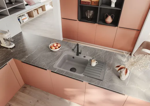 Systemceram KeraDomo JUNA 57 Basic Keramiksp�le / Einbausp�le in Standardfarben f�r die K�che