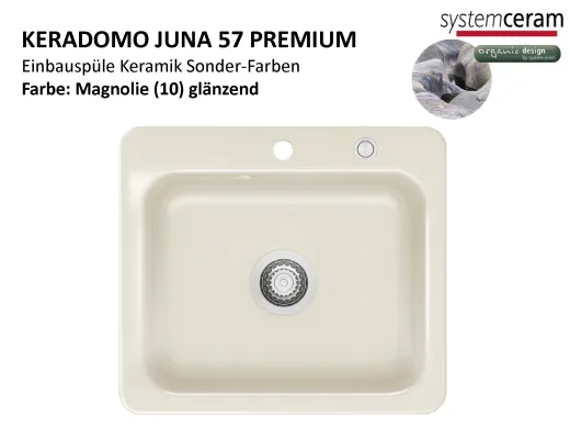 Systemceram KeraDomo JUNA 57 Premium Keramiksp�le / Einbausp�le in Sonderfarben f�r die K�che