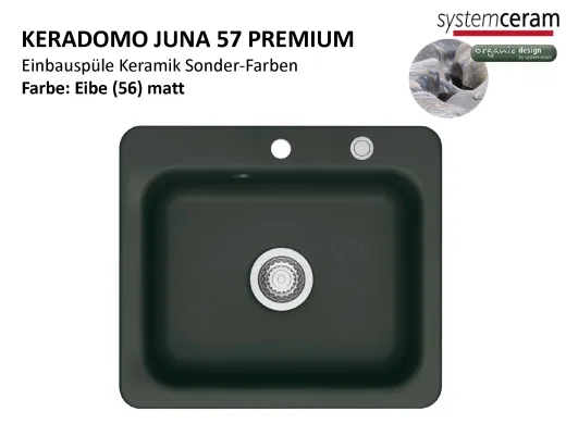 Systemceram KeraDomo JUNA 57 Premium Keramiksp�le / Einbausp�le in Sonderfarben f�r die K�che