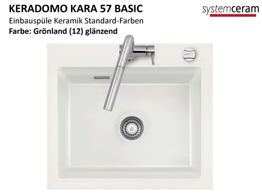Systemceram KeraDomo KARA 57-BASIC Keramiksp�le / Einbausp�le in Standardfarben f�r die K�che