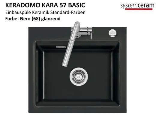 Systemceram KeraDomo KARA 57-BASIC Keramiksp�le / Einbausp�le in Standardfarben f�r die K�che