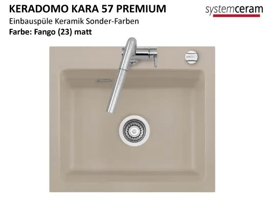 Systemceram KeraDomo KARA 57-PREMIUM Keramiksp�le / Einbausp�le in Sonderfarben f�r die K�che