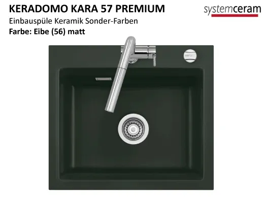 Systemceram KeraDomo KARA 57-PREMIUM Keramiksp�le / Einbausp�le in Sonderfarben f�r die K�che