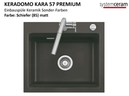 Systemceram KeraDomo KARA 57-PREMIUM Keramiksp�le / Einbausp�le in Sonderfarben f�r die K�che