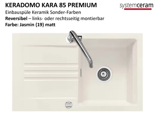 Systemceram KeraDomo KARA 85-PREMIUM Keramiksp�le / Einbausp�le in Sonderfarben f�r die K�che