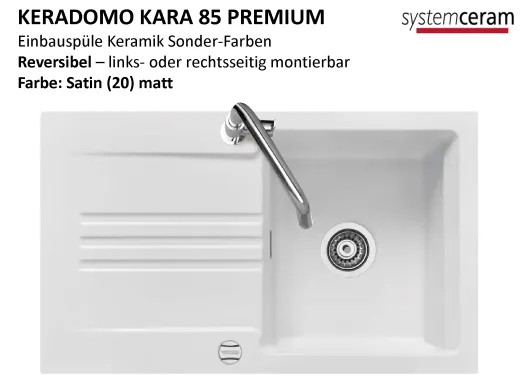 Systemceram KeraDomo KARA 85-PREMIUM Keramiksp�le / Einbausp�le in Sonderfarben f�r die K�che