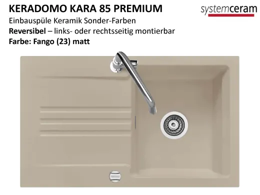 Systemceram KeraDomo KARA 85-PREMIUM Keramiksp�le / Einbausp�le in Sonderfarben f�r die K�che