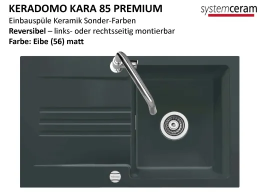 Systemceram KeraDomo KARA 85-PREMIUM Keramiksp�le / Einbausp�le in Sonderfarben f�r die K�che