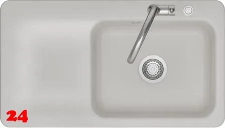 Systemceram KeraDomo JUNA 90 Basic Keramikspüle / Einbauspüle in Standardfarben für die Küche Systemceram KeraDomo JUNA 90 Basic Keramikspüle / Einbauspüle in Standardfarben für die Küche