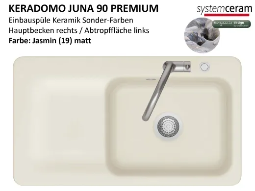 Systemceram KeraDomo JUNA 90 Premium Keramiksp�le / Einbausp�le in Sonderfarben f�r die K�che