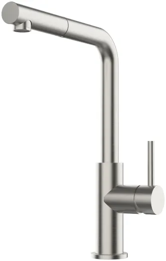 Systemceram KeraDomo K�chenarmatur Skiva Edelstahl massiv Einhebelmischer mit Zugauslauf 360� schwenkbar