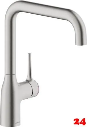 Systemceram KeraDomo Küchenarmatur Mania Edelstahl Finish PVD Einhebelmischer mit Festauslauf schwenkbar Systemceram KeraDomo Küchenarmatur Mania Edelstahl Finish PVD Einhebelmischer mit Festauslauf schwenkbar