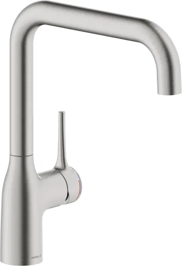 Systemceram KeraDomo K�chenarmatur Mania Edelstahl Finish PVD Einhebelmischer mit Festauslauf schwenkbar