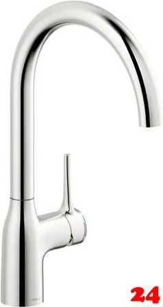 Systemceram KeraDomo K�chenarmatur Mania Soft Chrom Einhebelmischer mit Festauslauf schwenkbar
