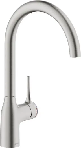 Systemceram KeraDomo K�chenarmatur Mania Soft Edelstahl Finish PVD Einhebelmischer mit Festauslauf schwenkbar