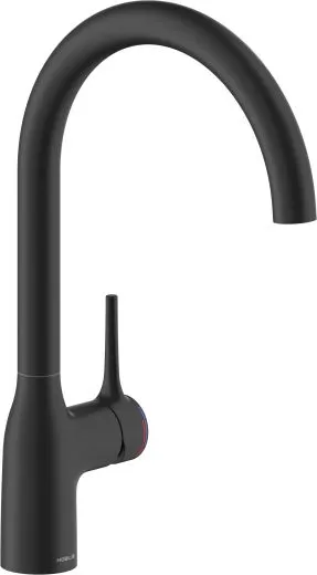 Systemceram KeraDomo K�chenarmatur Mania Soft Schwarz PVD Einhebelmischer mit Festauslauf schwenkbar