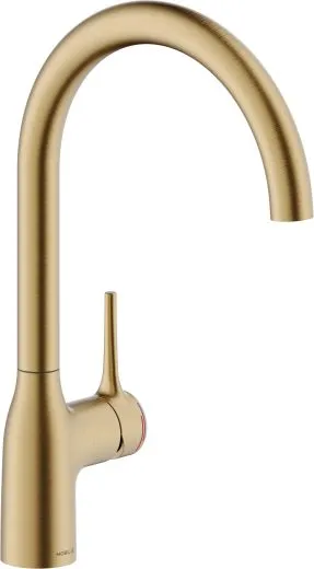 Systemceram KeraDomo K�chenarmatur Mania Soft Mattgold PVD Einhebelmischer mit Festauslauf schwenkbar