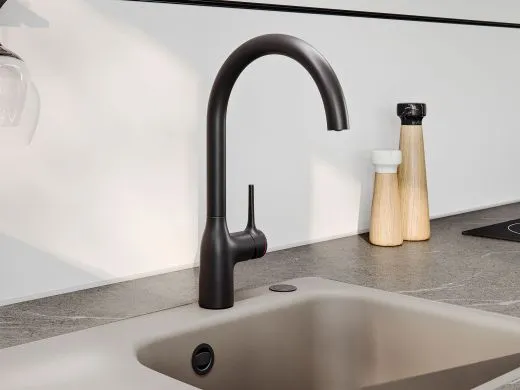 Systemceram KeraDomo K�chenarmatur Mania Soft Mattgold PVD Einhebelmischer mit Festauslauf schwenkbar