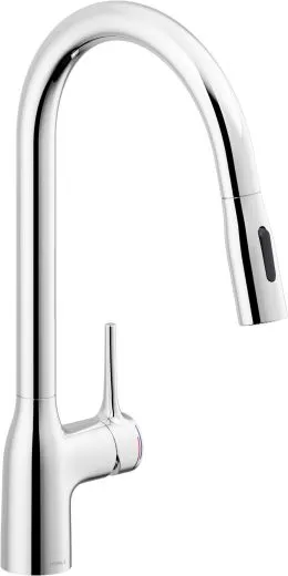 Systemceram KeraDomo K�chenarmatur Mania Soft Chrom Einhebelmischer mit Ausziehauslauf mit Brausefunktion