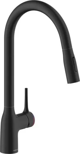 Systemceram KeraDomo K�chenarmatur Mania Soft Schwarz PVD Einhebelmischer mit Ausziehauslauf mit Brausefunktion