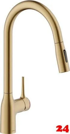 Systemceram KeraDomo Küchenarmatur Mania Soft Mattgold PVD Einhebelmischer mit Ausziehauslauf mit Brausefunktion Systemceram KeraDomo Küchenarmatur Mania Soft Mattgold PVD Einhebelmischer mit Ausziehauslauf mit Brausefunktion