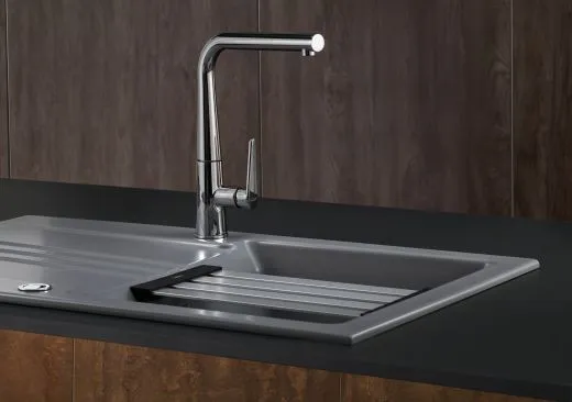 Systemceram KeraDomo K�chenarmatur Tono Chrom Einhebelmischer mit Festauslauf 360� schwenkbar