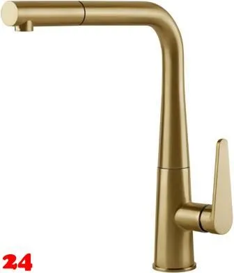 Systemceram KeraDomo Küchenarmatur Tono Mattgold PVD Einhebelmischer mit Zugauslauf 360° schwenkbar Systemceram KeraDomo Küchenarmatur Tono Mattgold PVD Einhebelmischer mit Zugauslauf 360° schwenkbar