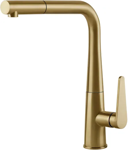 Systemceram KeraDomo K�chenarmatur Tono Mattgold PVD Einhebelmischer mit Zugauslauf 360� schwenkbar