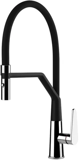 Systemceram KeraDomo K�chenarmatur Tono Pro Chrom/Schwarz Einhebelmischer mit Pendelbrause umstellbar