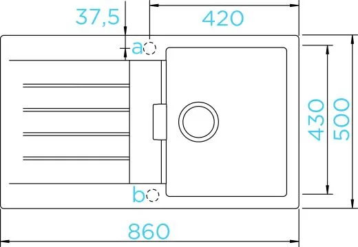 SCHOCK Kchensple Signus D-100 Cristadur Nano-Granitsple / Einbausple mit Drehexcenter
