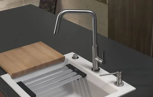 Systemceram KeraDomo K�chenarmatur Offeo Chrom Einhebelmischer mit Festauslauf 360� schwenkbar