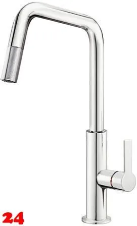 Systemceram KeraDomo Küchenarmatur Offeo Chrom Einhebelmischer mit Zugauslauf 360° schwenkbar Systemceram KeraDomo Küchenarmatur Offeo Chrom Einhebelmischer mit Zugauslauf 360° schwenkbar