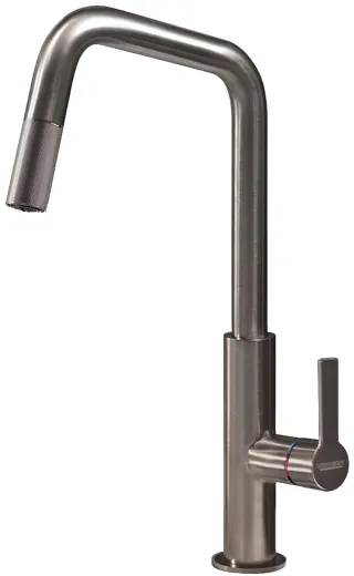 Systemceram KeraDomo K�chenarmatur Offeo Edelstahl Finish PVD Einhebelmischer mit Zugauslauf 360� schwenkbar