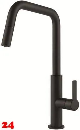 Systemceram KeraDomo Küchenarmatur Offeo Schwarz PVD Einhebelmischer mit Zugauslauf 360° schwenkbar Systemceram KeraDomo Küchenarmatur Offeo Schwarz PVD Einhebelmischer mit Zugauslauf 360° schwenkbar