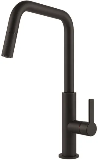 Systemceram KeraDomo K�chenarmatur Offeo Schwarz PVD Einhebelmischer mit Zugauslauf 360� schwenkbar