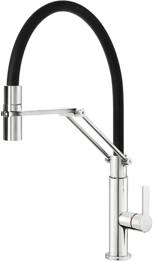 Systemceram KeraDomo K�chenarmatur Offeo Pro Chrom/Schwarz Einhebelmischer mit Pendelbrause umstellbar