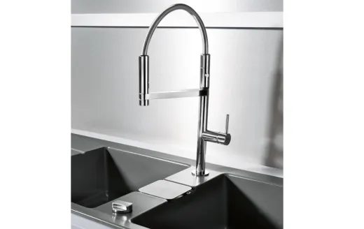 Systemceram KeraDomo K�chenarmatur Move Chrom Einhebelmischer mit Pendelbrause 360� schwenkbar in 2 Achsen