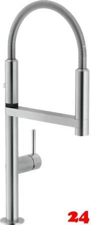 Systemceram KeraDomo Küchenarmatur Move Edelstahl Finish PVD Einhebelmischer mit Pendelbrause 360° schwenkbar in 2 Achsen Systemceram KeraDomo Küchenarmatur Move Edelstahl Finish PVD Einhebelmischer mit Pendelbrause 360° schwenkbar in 2 Achsen