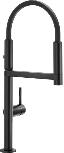 Systemceram KeraDomo K�chenarmatur Move Schwarz PVD Einhebelmischer mit Pendelbrause 360� schwenkbar in 2 Achsen