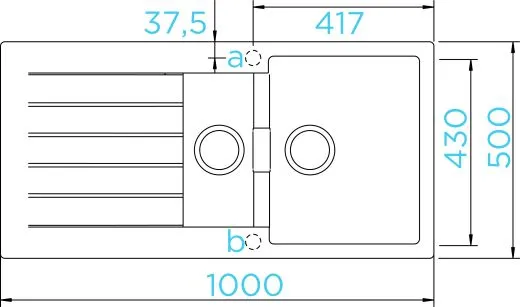 ❎ SCHOCK Kchensple Signus D-150 Cristadur Nano-Granitsple / Einbausple mit Drehexcenter