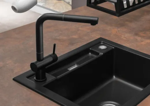 Systemceram KeraDomo K�chenarmatur Sila Mattgold PVD Einhebelmischer mit Zugauslauf 360� schwenkbar Niederdruck🔌⚡