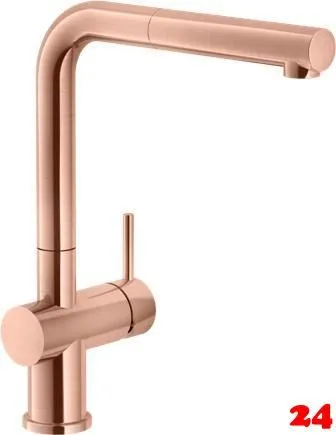 Systemceram KeraDomo Küchenarmatur Sila Kupfer PVD Einhebelmischer mit Zugauslauf 360° schwenkbar Systemceram KeraDomo Küchenarmatur Sila Kupfer PVD Einhebelmischer mit Zugauslauf 360° schwenkbar