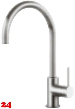 Systemceram KeraDomo Küchenarmatur Fresh Edelstahl Finish PVD Einhebelmischer mit Festauslauf 360° schwenkbar Systemceram KeraDomo Küchenarmatur Fresh Edelstahl Finish PVD Einhebelmischer mit Festauslauf 360° schwenkbar