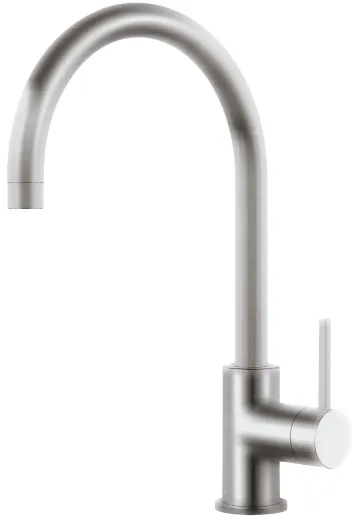 Systemceram KeraDomo K�chenarmatur Fresh Edelstahl Finish PVD Einhebelmischer mit Festauslauf 360� schwenkbar