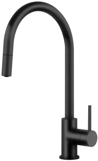 Systemceram KeraDomo K�chenarmatur Fresh Schwarz PVD Einhebelmischer mit Zugauslauf 360� schwenkbar