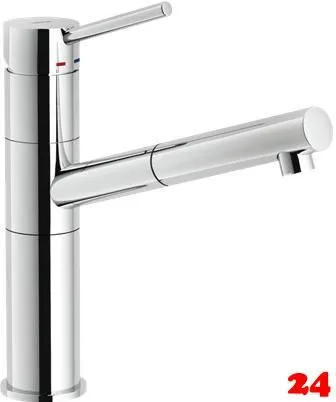 Systemceram KeraDomo K�chenarmatur Snow Chrom Einhebelmischer mit Zugauslauf 360� schwenkbar